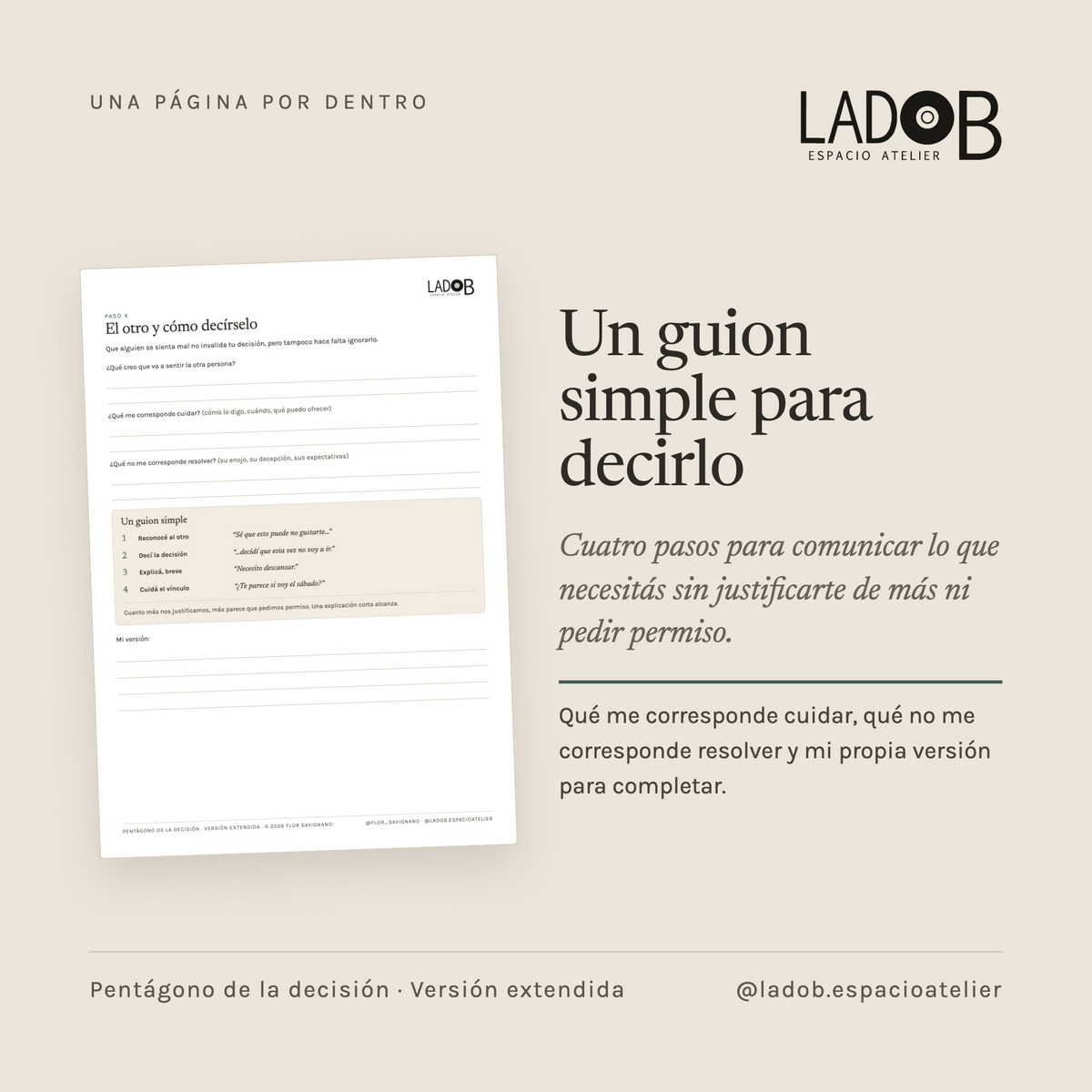 Pentágono de la decisión · Versión extendida