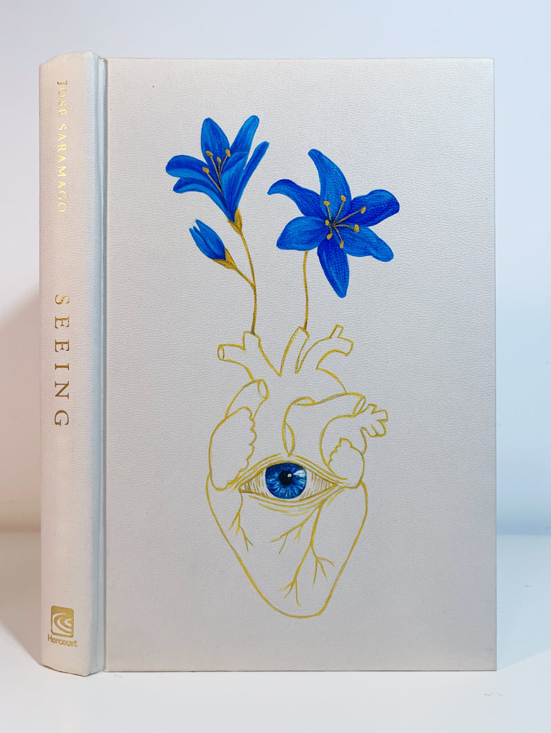 Libros en inglés pintados a mano