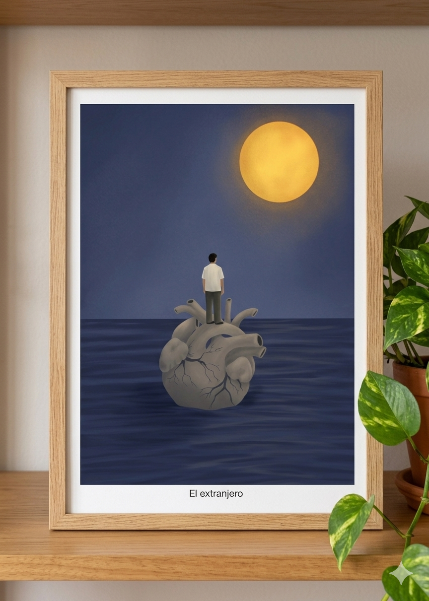 El extranjero - Corazón literario Art print
