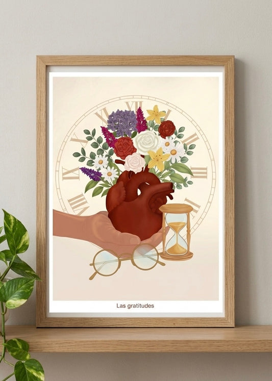 Las gratitudes - Corazón literario Art print