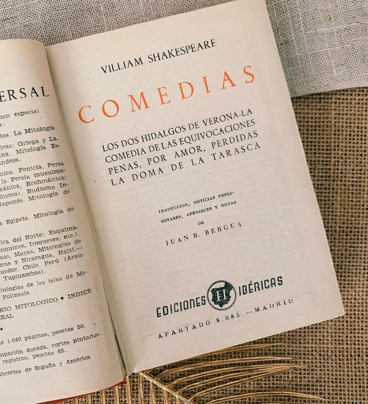Comedias de Shakespeare – Edición de 1940 pintada a Mano