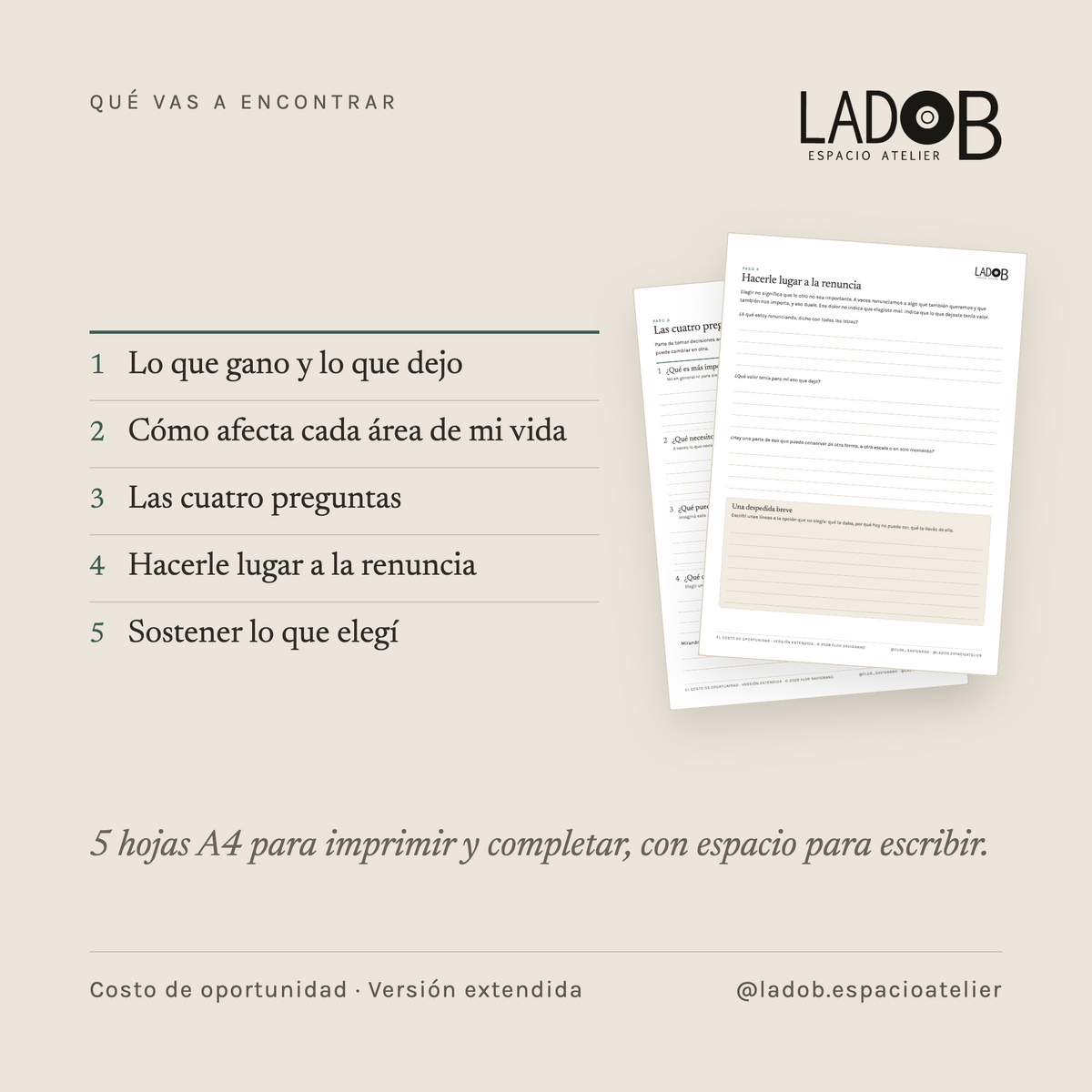 El costo de oportunidad · Versión extendida