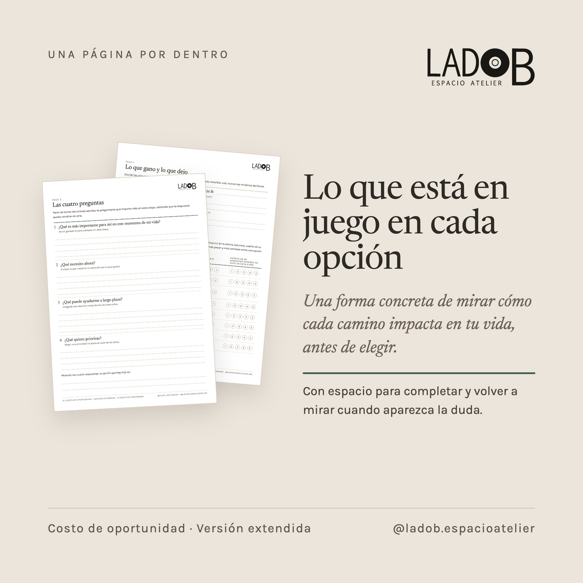 El costo de oportunidad · Versión extendida